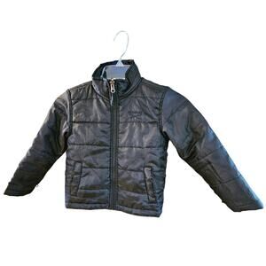 Reebok Boys Youth Kids Black Jacket Coat Size 5-6 Pockets Zip Up Puffer